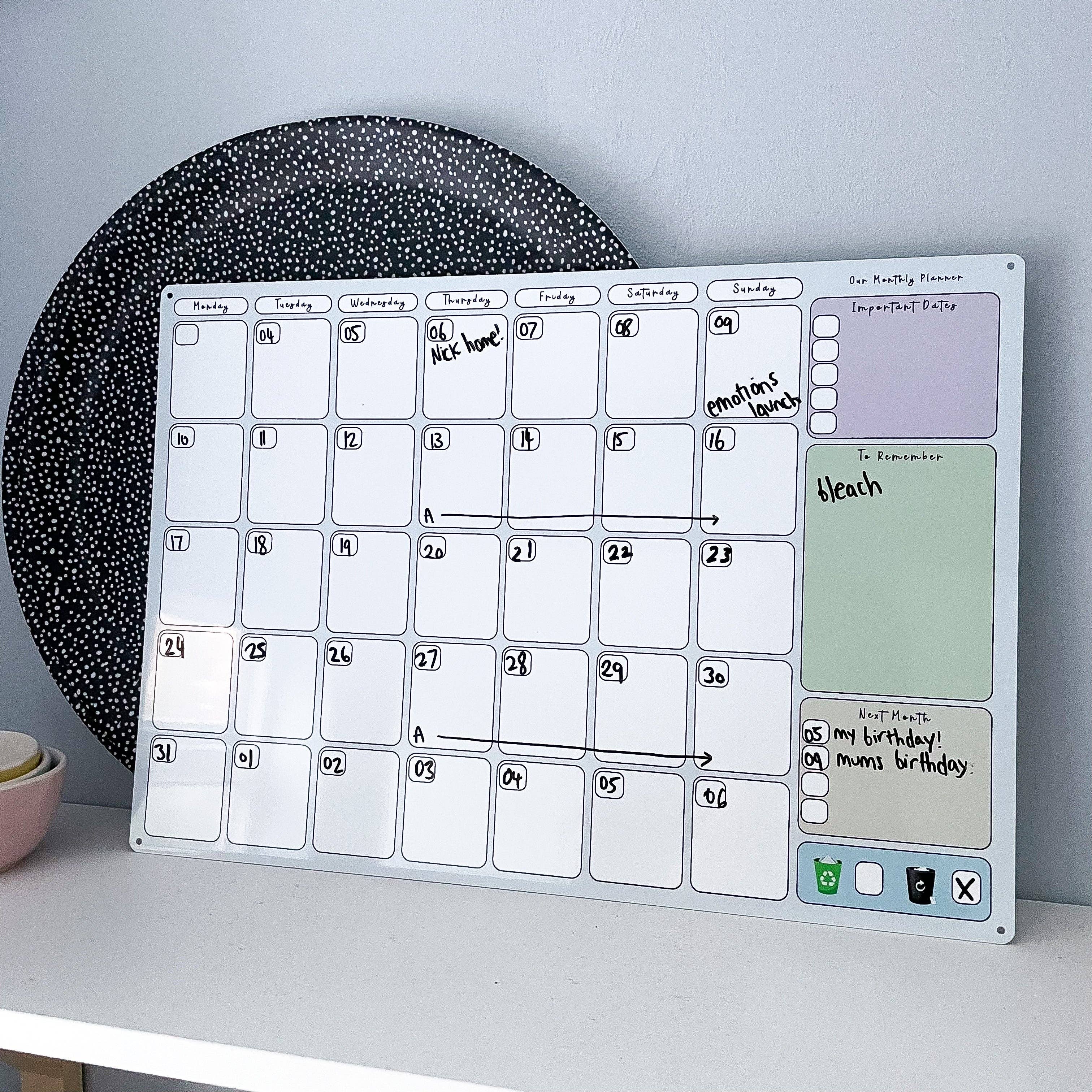 Craftly Ltd – wholesale Whiteboard – Månatlig Planner Whiteboard4