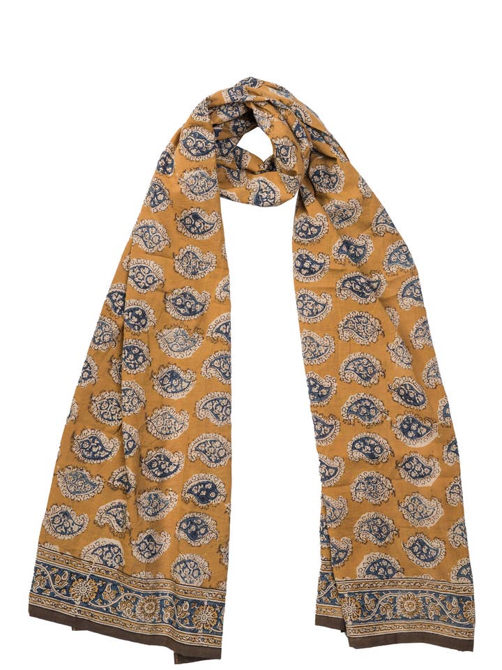 600-050 "Cotton Scarf" - Hand Block Printed for wholesale by White Lotus Fashions