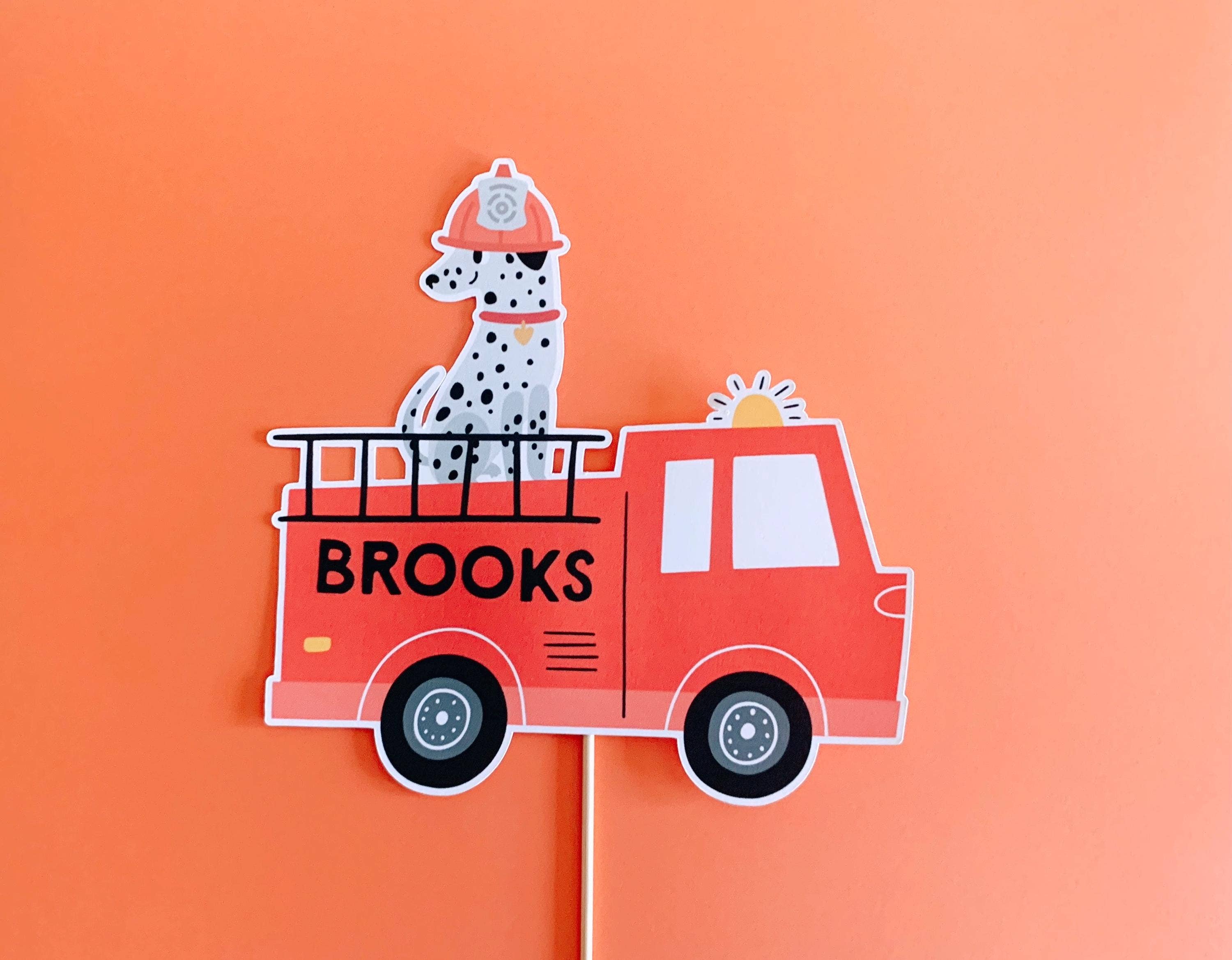 Uncouth Coco - Wholesale Cake/Cupcake Topper - Firetruck Firefighter Birthday Cake Topper1