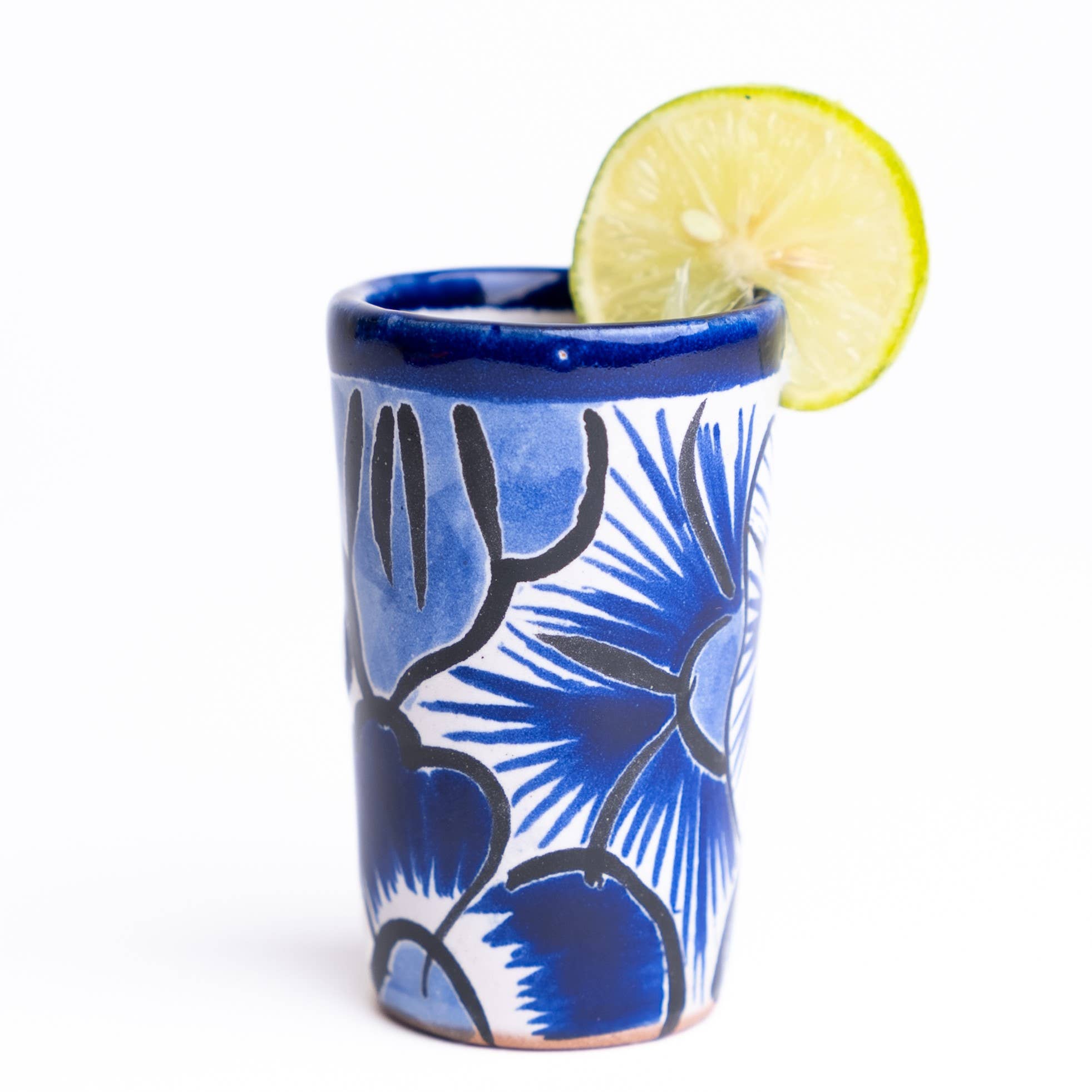 MEXTEQUIL - Wholesale Shot Glass - Talavera Shot Glass Set with Salt Dish & Tray - 2 Oz -Blue4