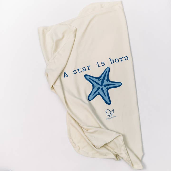 Baby Organic Starfish Natural Swaddle Blanket USA Made for wholesale by Simply Chickie Organic USA Made Baby and Kid's Clothing