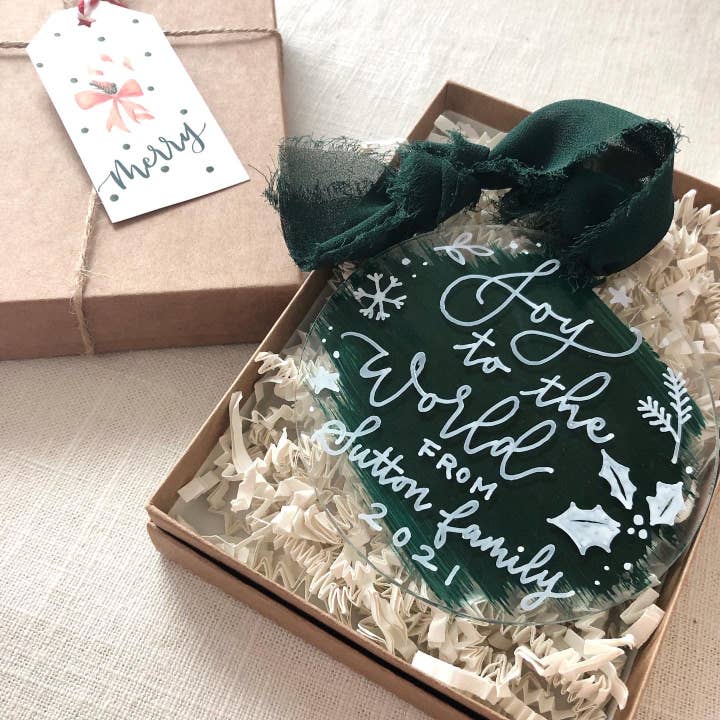 Personalized Christmas Ornaments for wholesale by Rabbitbrush Studio