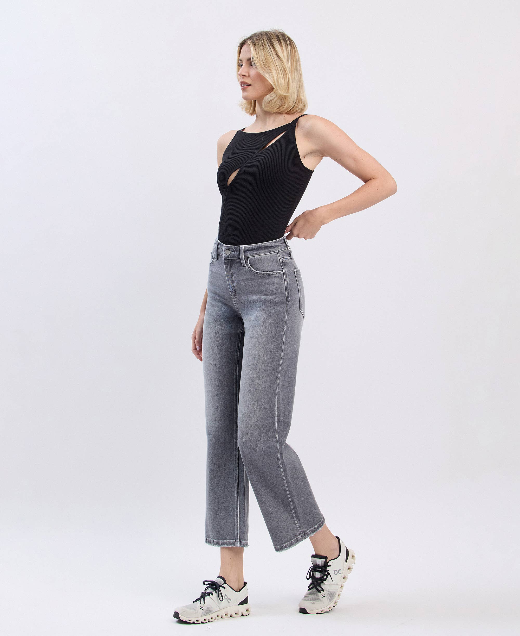 RIVER EDEN HIGH RISE ANKLE SLIM WIDE LEG JEANS T6296N for wholesale on Faire8
