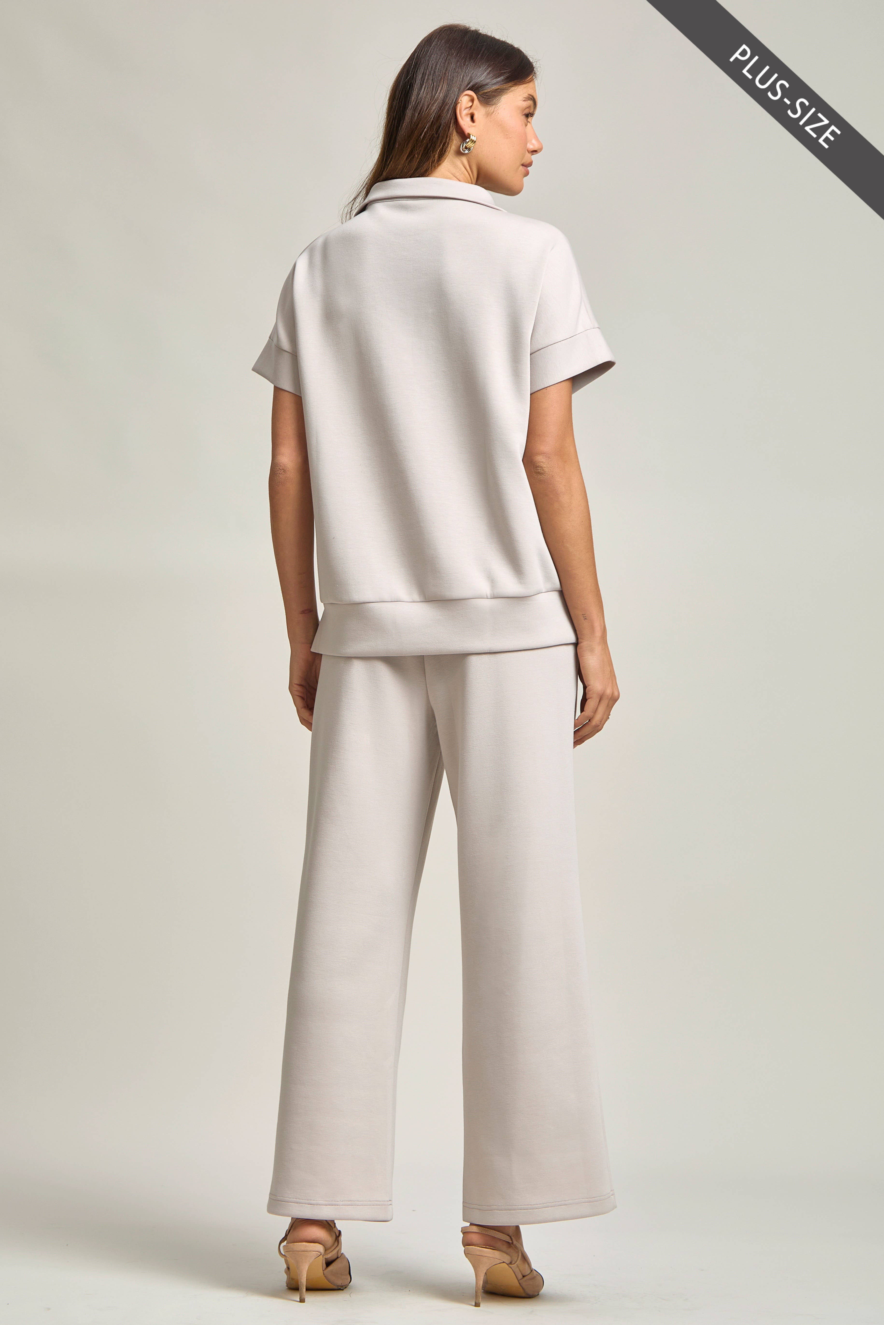 Dear Scarlett - Wholesale Lounge Set - Women's - PLUS SIZE Quarter Zip + Pants Modal Set TRVSET-CATALINAP26