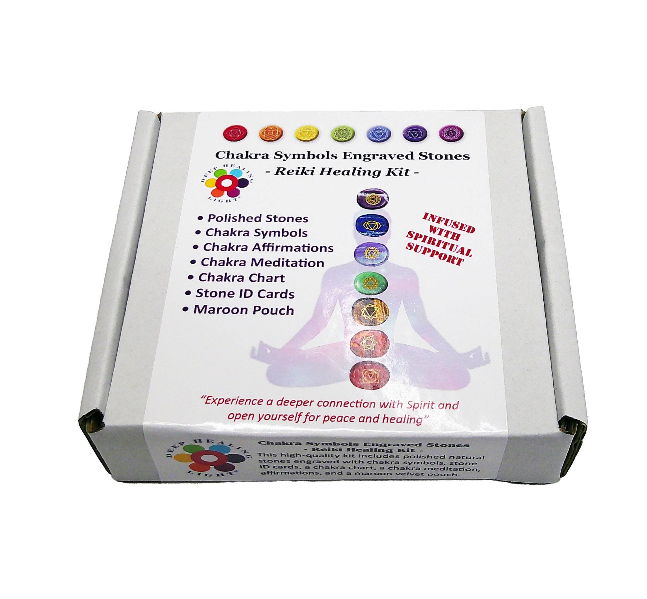 Deep Healing Light - Wholesale Spiritual Stone/Crystal - Chakra Stones, Engraved Symbols - Reiki Healing - Polished17