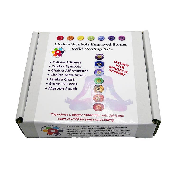 Deep Healing Light - Wholesale Spiritual Stone/Crystal - Chakra Stones, Engraved Symbols - Reiki Healing - Polished17