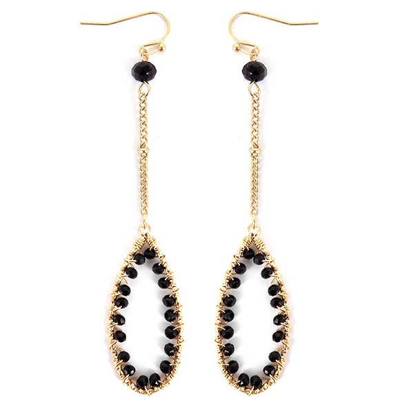 Orecchini - Chaindrop Nero Perline Cerchio per la vendita all'ingrosso da parte di Flirt Jewelry