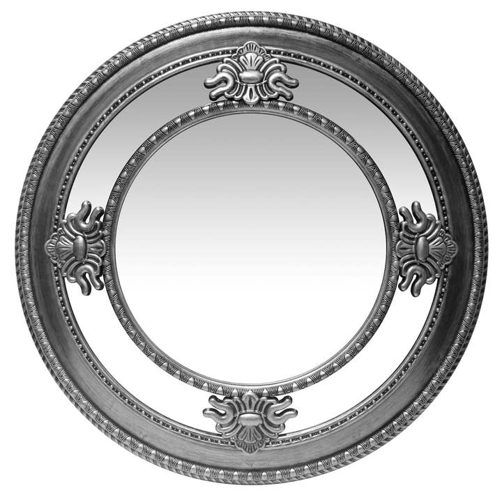 Mirror Round Antique Silver Wall Décor Mirror 23 Inch for wholesale by Infinity Instruments