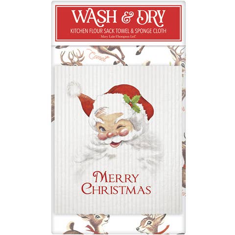 Mary Lake-Thompson Ltd. - Wholesale Tea Towel - Santa Winking Wash & Dry0