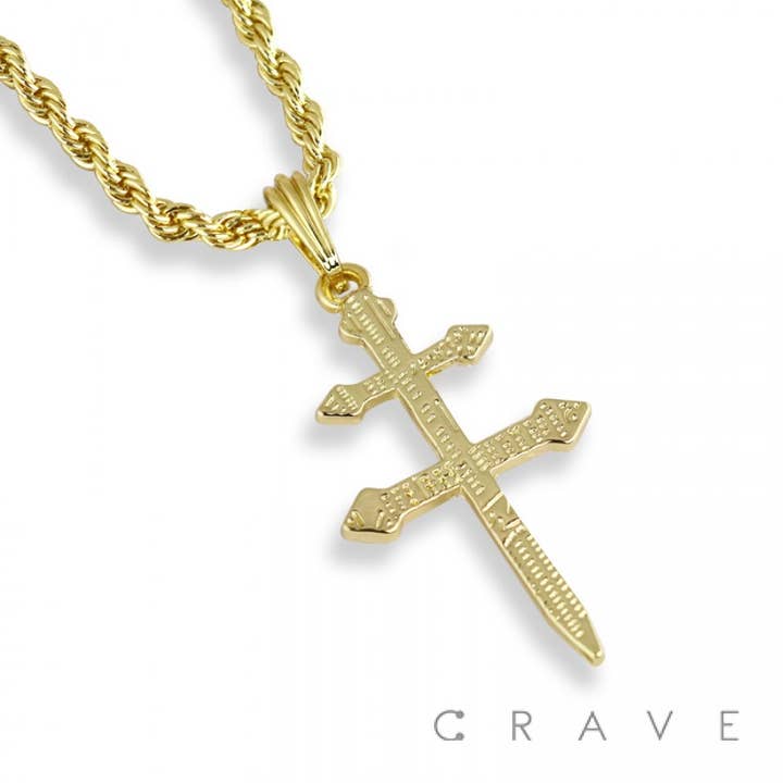 CROSS SWORD PENDANT WITH ROPE CHAIN for wholesale by CRAVE