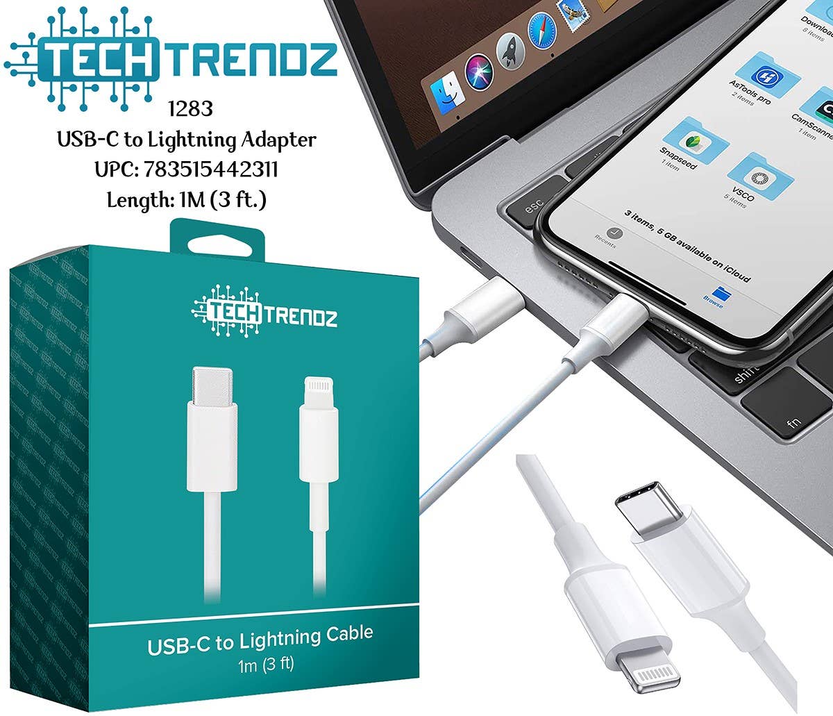 Tech Trendz - Wholesale Charging Cable - USB-C to Lightning Adapter