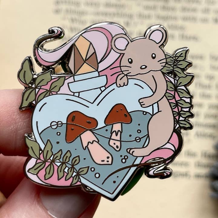 Potion Mouse Enamel Pin for wholesale by Ellis Woolley Illustration