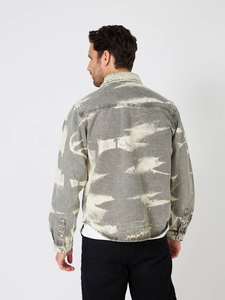 TOP MONDAY - Wholesale Shirt Jacket/Shacket - Men's - Men's Overshirt with Faded Pattern / Abstract Camouflage -7