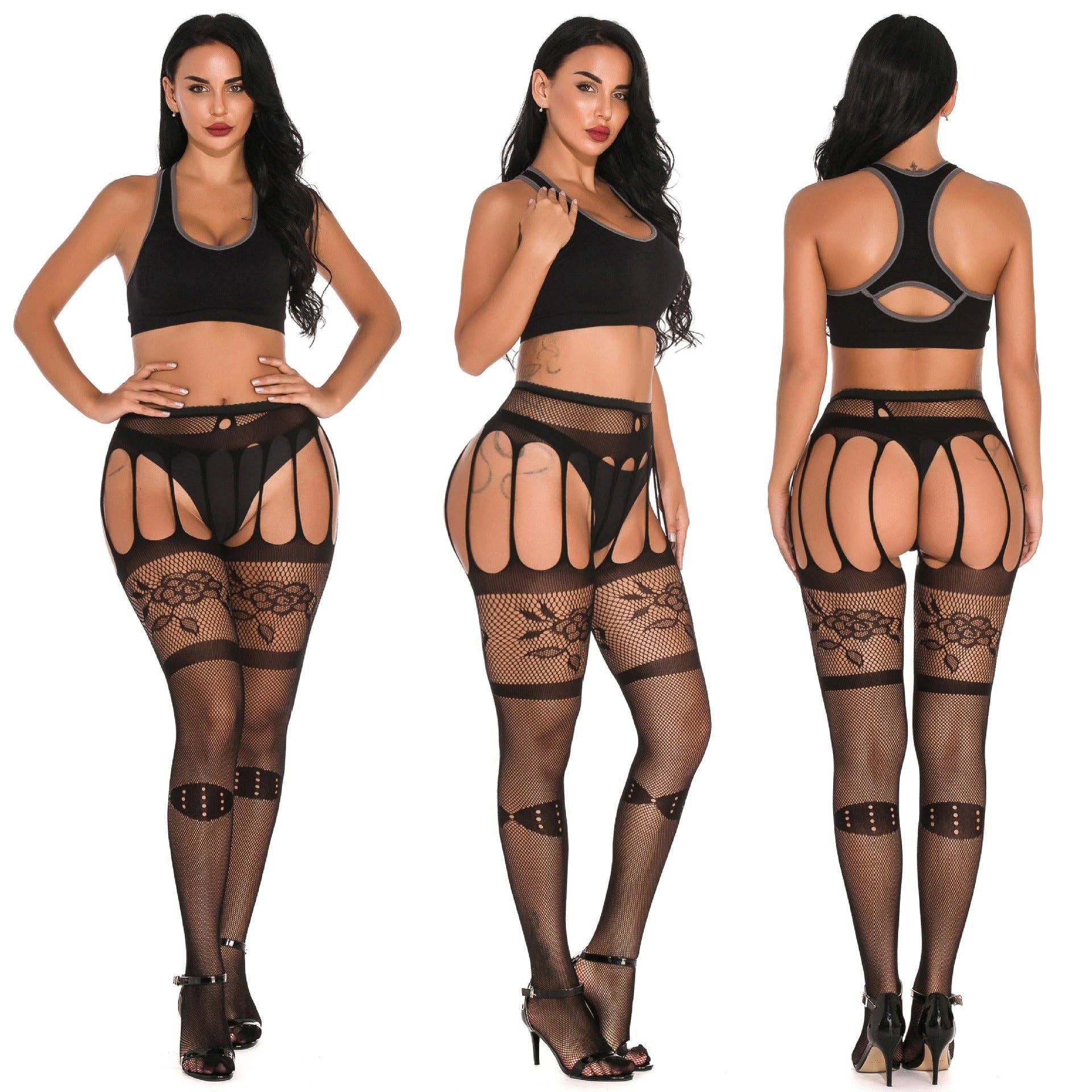 Kinky Pleasure - Vendita all'ingrosso Completino intimo - Donna - Body Pleasure - TL141 M/L - Body stocking sexy lingerie - confezione regalo di lusso - nero8
