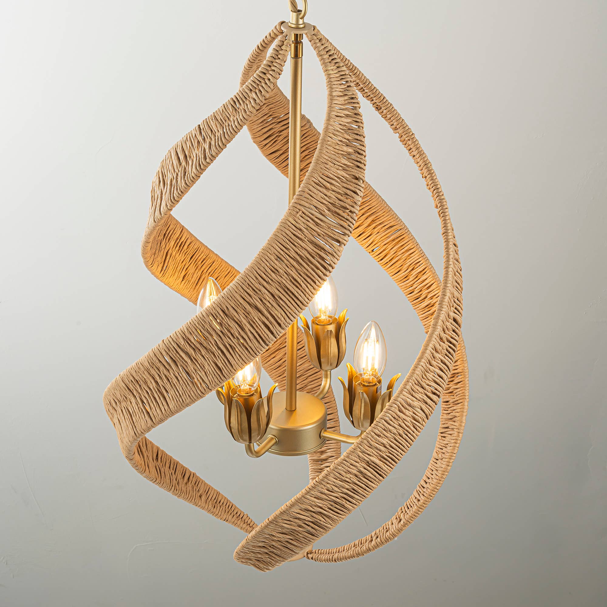ELE Light & Decor - Wholesale Chandelier/Hanging Light - Elin 4-Light Contemporary Rattan Chandelier7