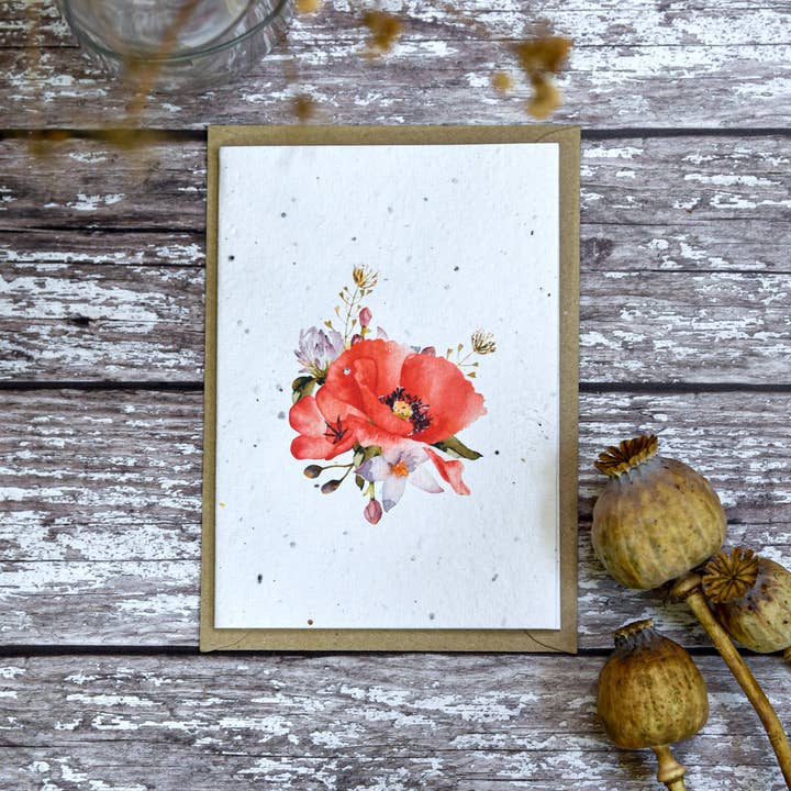 Floral plantable seed card for wholesale by Audrey & Coco