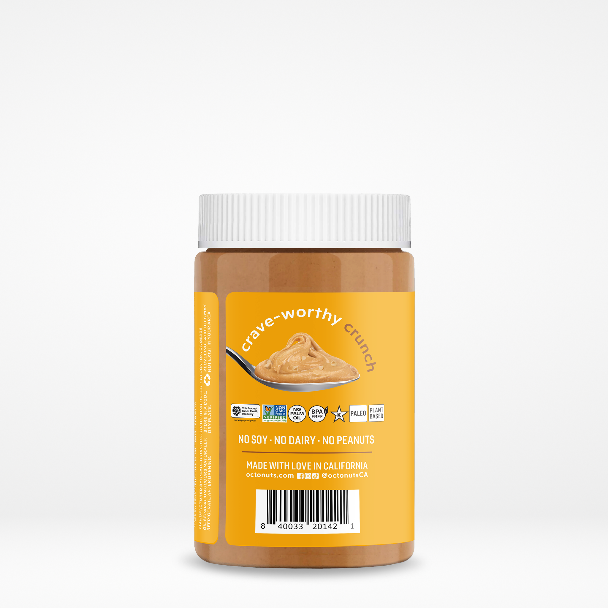 Octonuts California - Wholesale Nut Butter - Pure Crunchy Cashew Butter, 16oz1