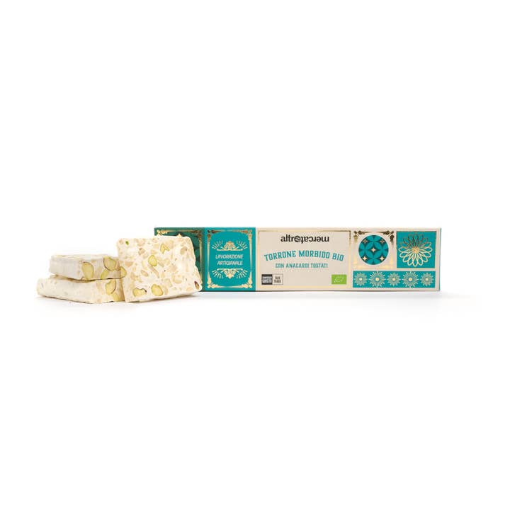 Altromercato - Wholesale Nougat - Soft Nougat Bar With Cashews - Organic - 90 g