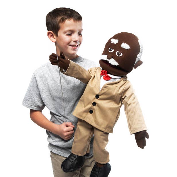 Silly Puppets – wholesale Docka - Barn och baby – Silly Puppets Pops, Farfar, Svart (63 cm)3