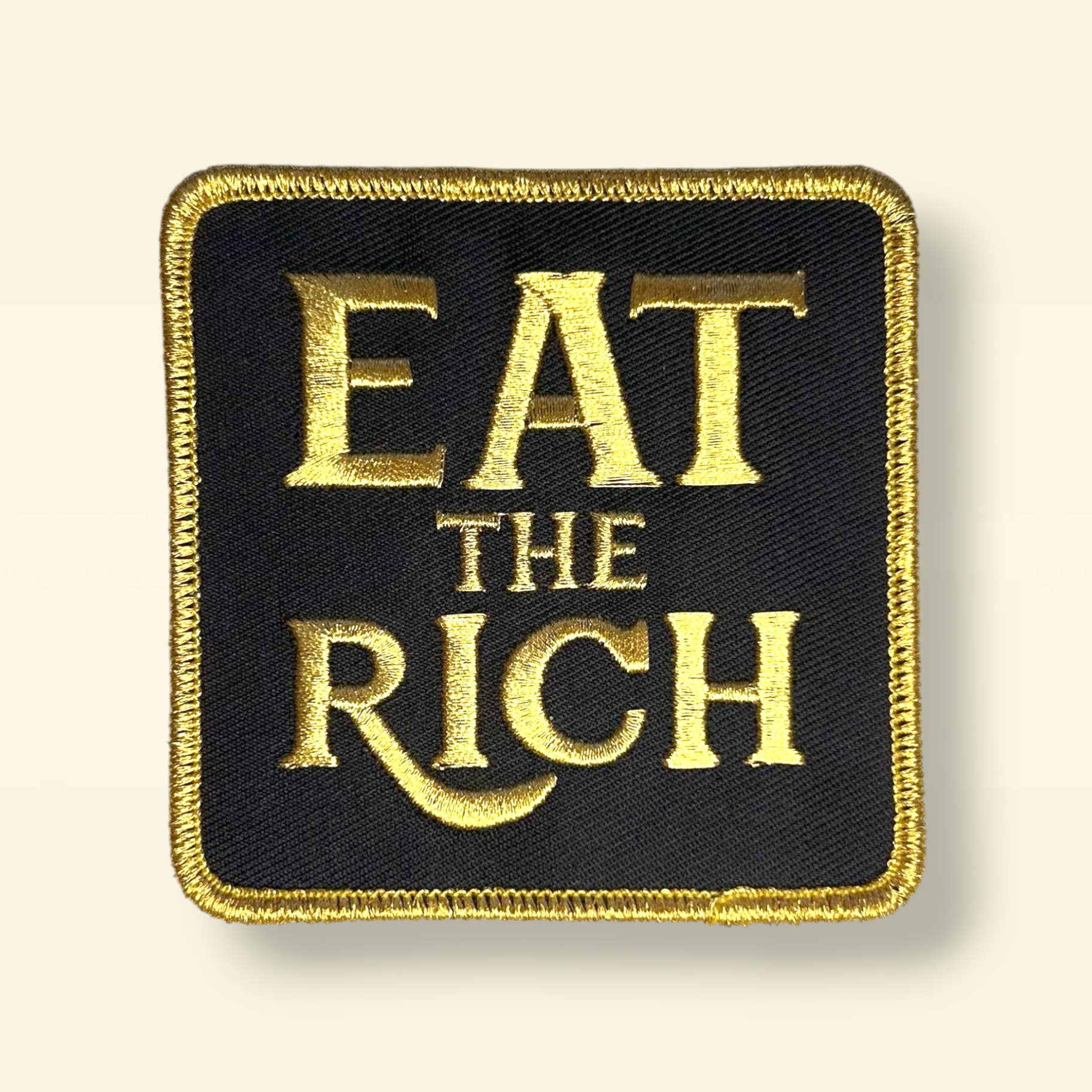 Library Cat Designs - Wholesale Patch - Eat the Rich Embroidered Patch