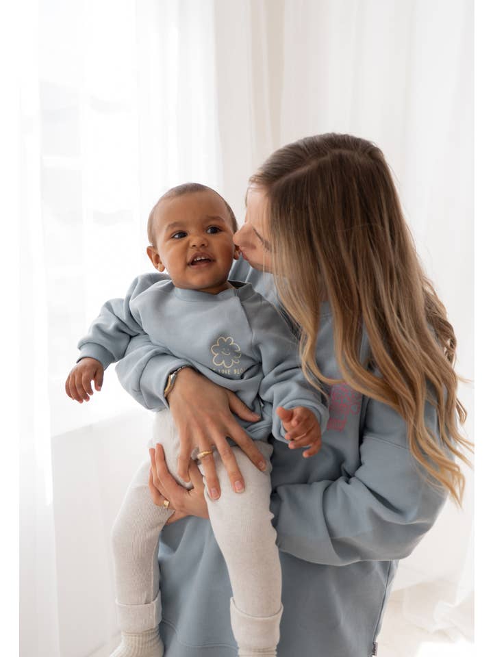 Liliput - Wholesale Mommy & Me Sets - Love Bloom Sweatshirt light blue Mini and Me Edition