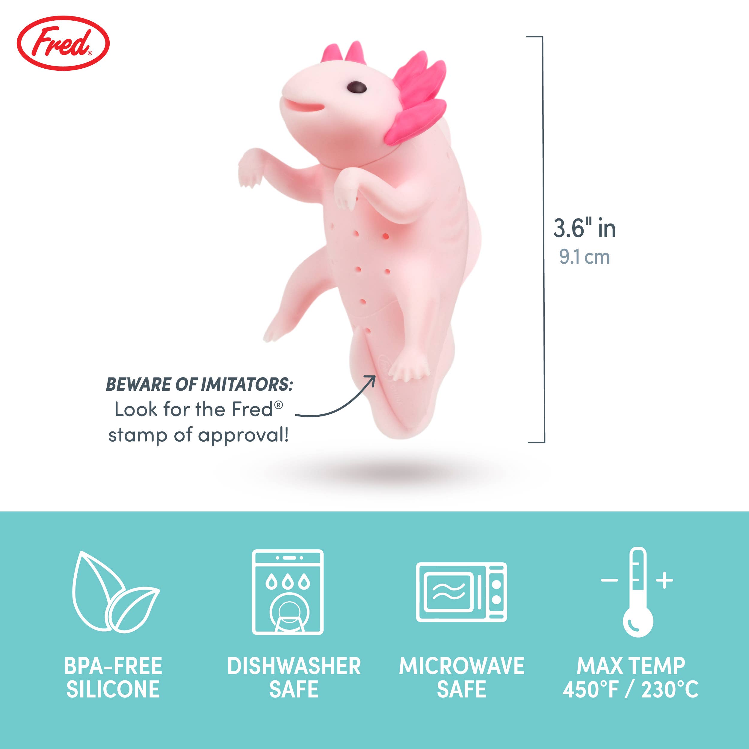 Fred & Friends - Wholesale Tea Strainer/Infuser - Relaxolotl - Axolotl Tea Infuser6