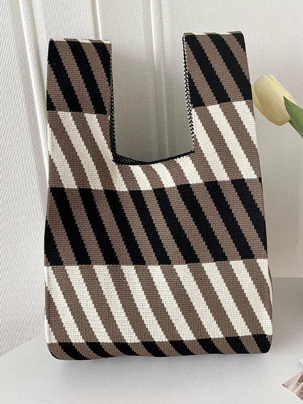 UZ Wholesale Store - Wholesale Tote Bag - Women's - Striped Woven Handbag - Leisure Fashion Suitable11
