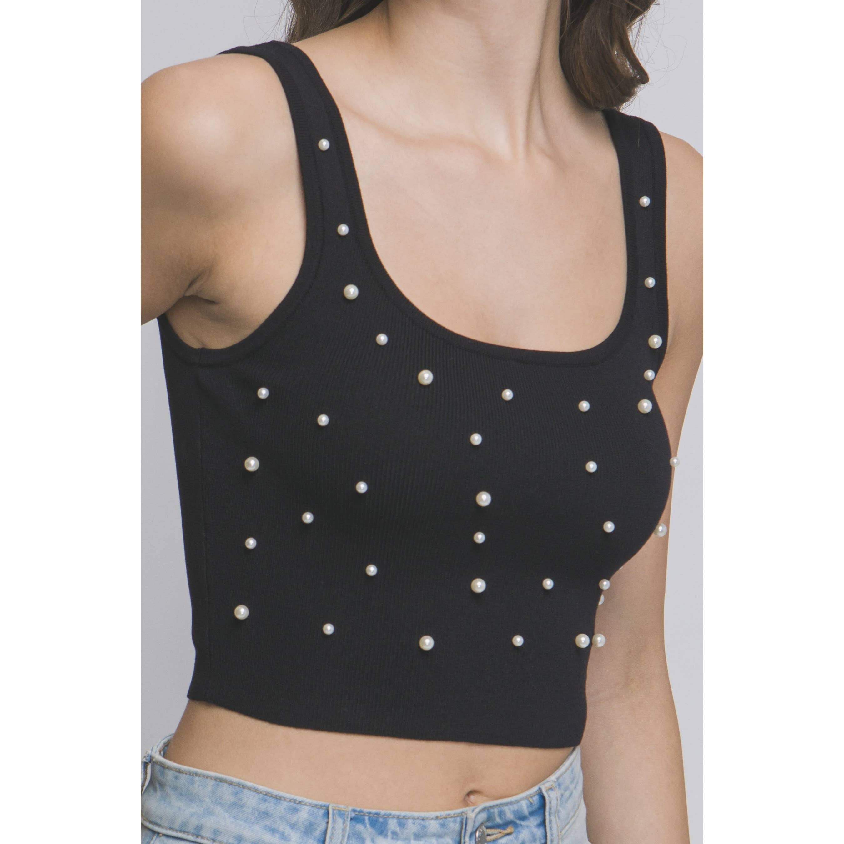 HiteJeans – wholesale Linne (Tryckt) - Dam – Ribbad stickad bolldesign kort linne0