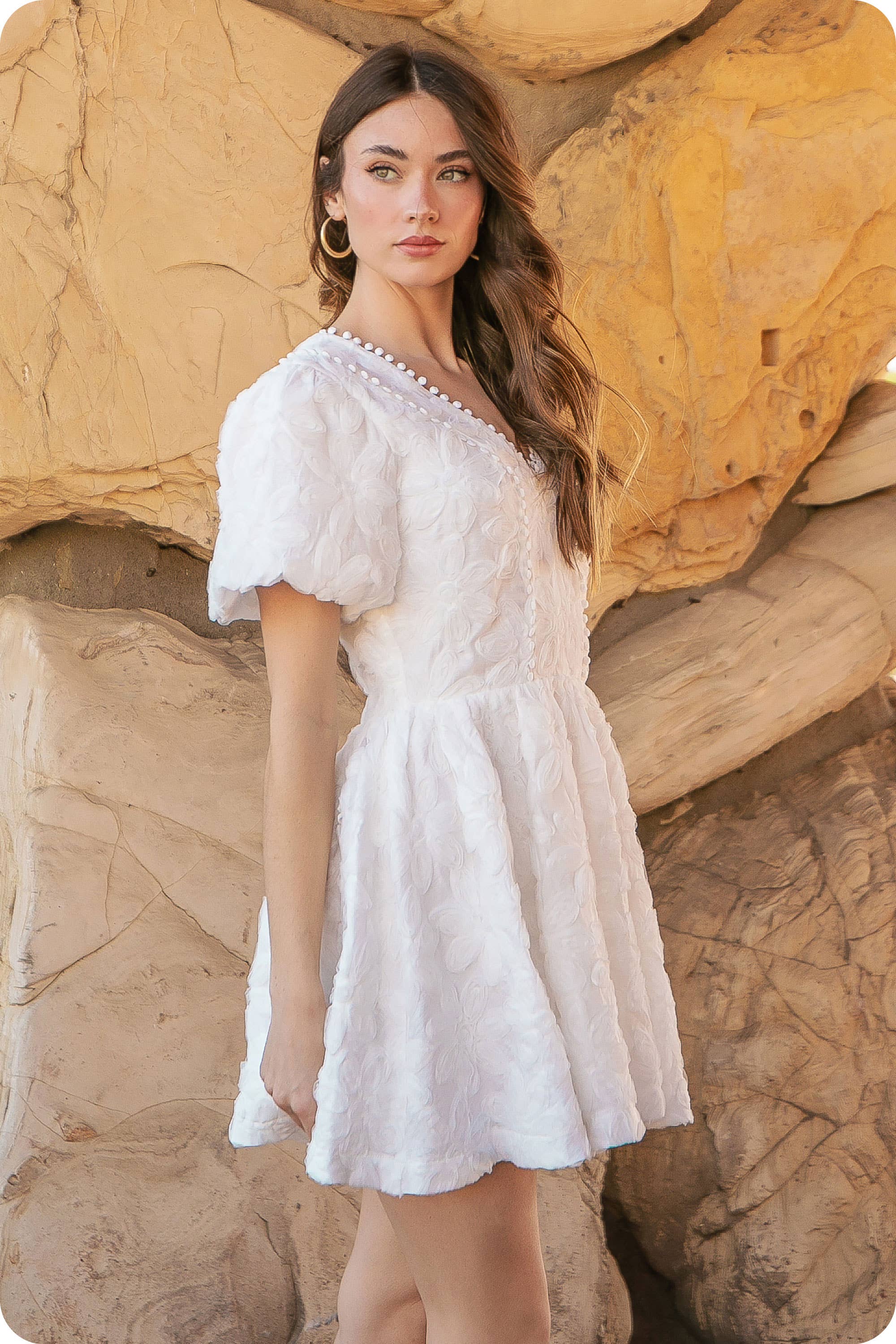 Strut & Bolt - Wholesale Dress - Women's - Floral Textured Tulle Mini Dress10