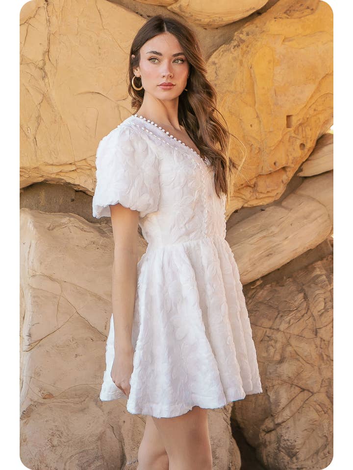 Strut & Bolt - Wholesale Dress - Women's - Floral Textured Tulle Mini Dress10