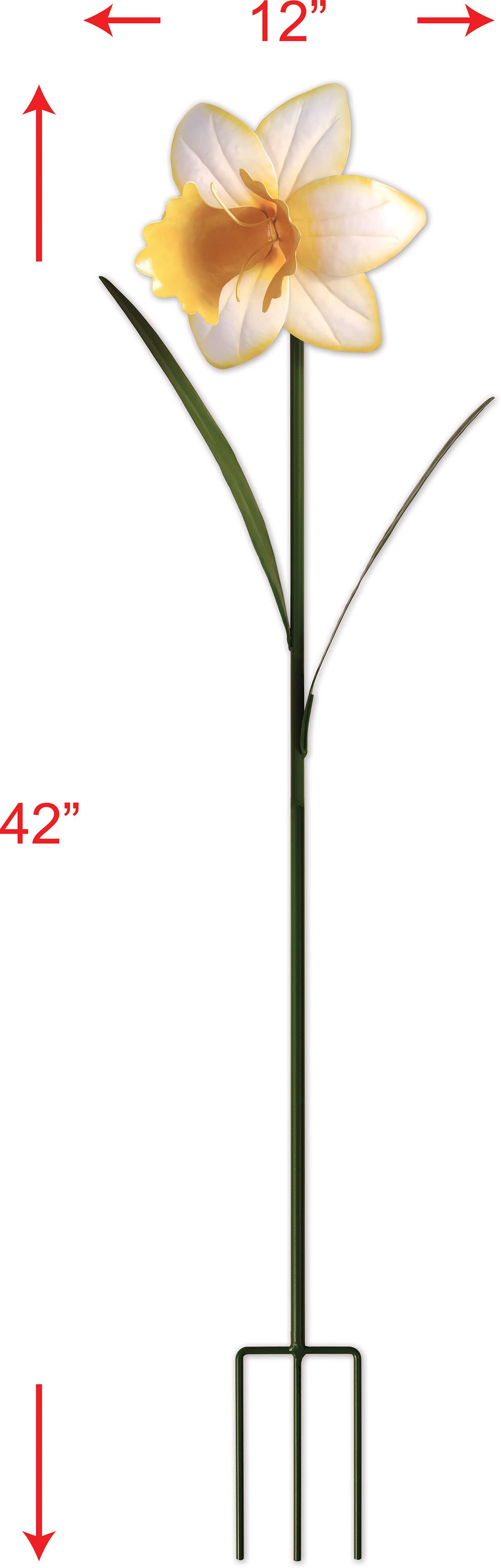 Sunset Vista Designs - Wholesale Garden/Lawn Stake - White Daffodil Stake 42"1