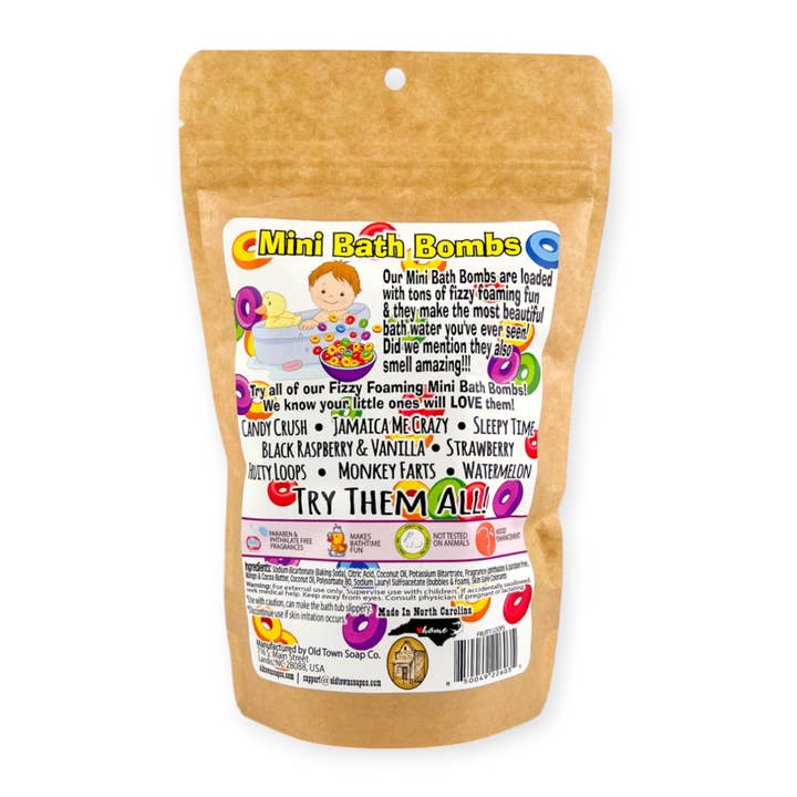 Old Town Soap Co. - Wholesale Bath Bomb/Fizz - Mini Bath Bombs -8 Scents that Kids of all ages LOVE