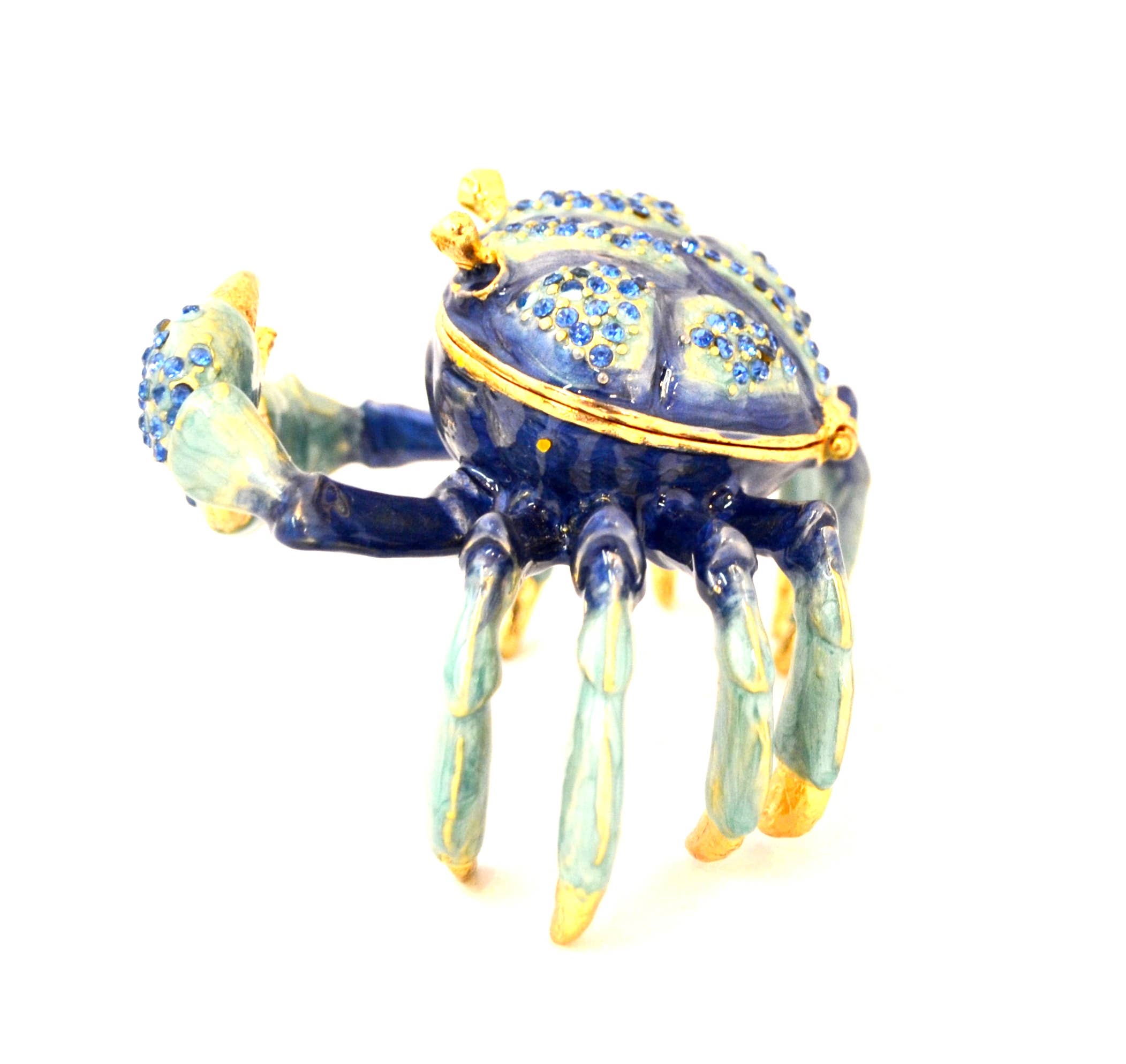 Ciel Collectables - Wholesale Jewelry Box/Organizer - Bejeweled Green Crab  Trinket Box. Hand Set Swarovski7