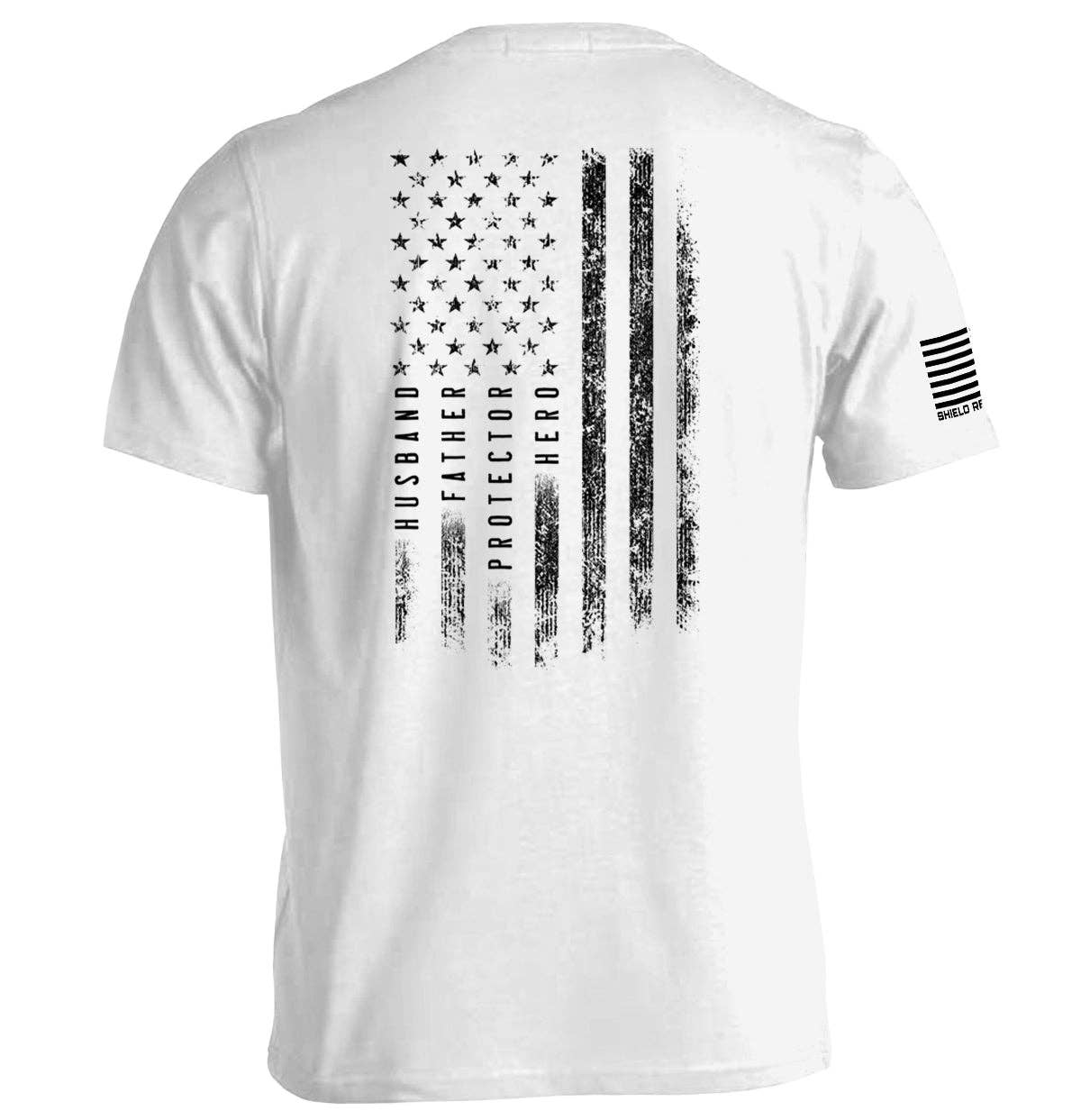 Shield Republic - Wholesale Screen Printed T-Shirt - Men's - Husband Father Protector Hero American Flag0