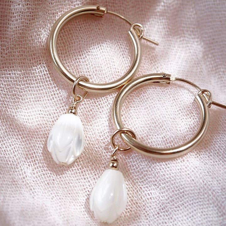 Ke Aloha Jewelry - Vente Créoles - Boucles d'oreilles créoles en argent sterling avec fermoir Pikake - Healani5