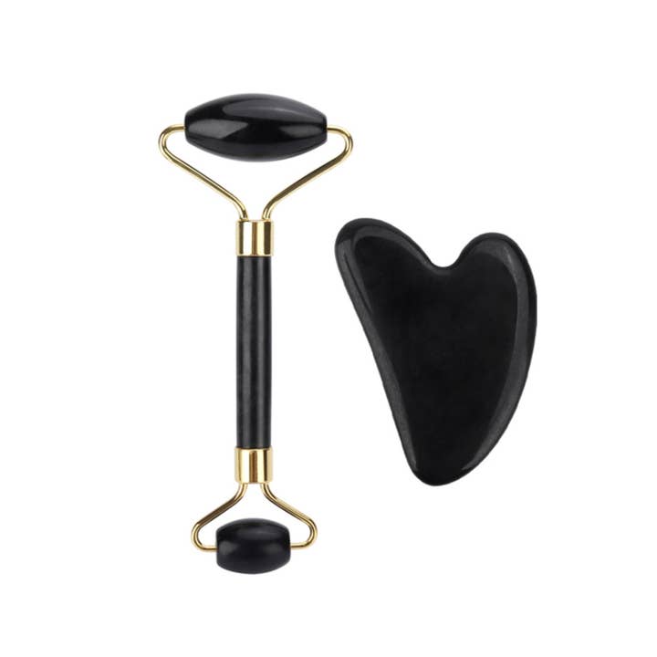 Crystolver (We Cover All Import Fees) - Wholesale Gua Sha Tool - Black Jade Roller & Gua Sha Set3