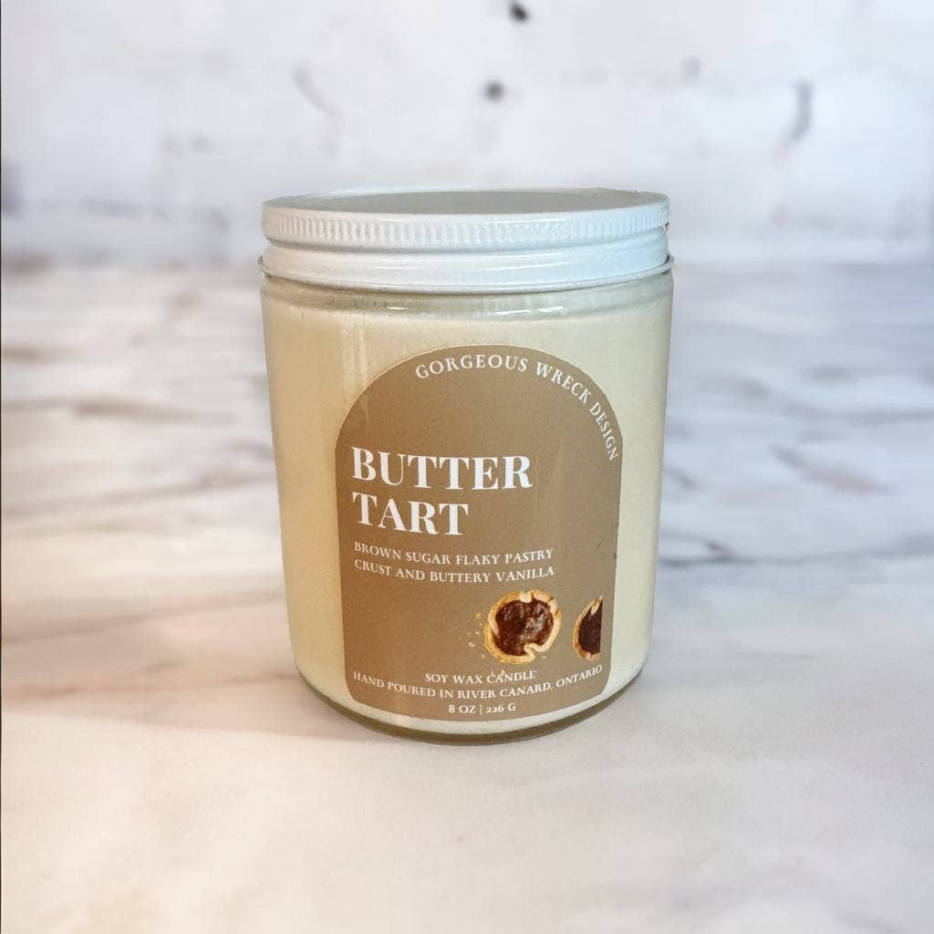 Gorgeous Wreck Design - Wholesale Jar/Filled Candle - Butter Tart Candle .