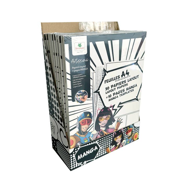 BTL Diffusion UK LTD – wholesale Art set – Child & baby – Sycomore MANGA LAYOUT PAPERS PAD A4 + TEXTURES CDU1