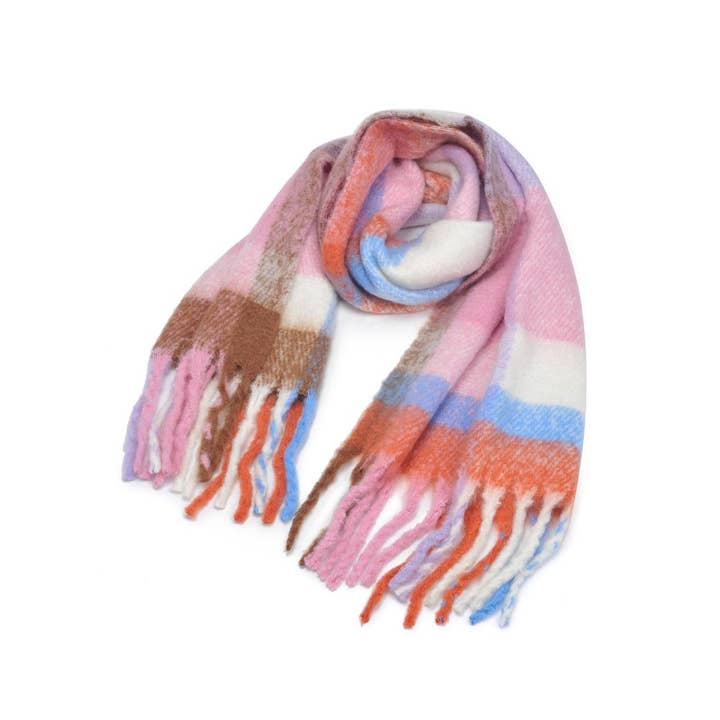 Pink Multi Dolly Multicolor Scarf for wholesale on Faire