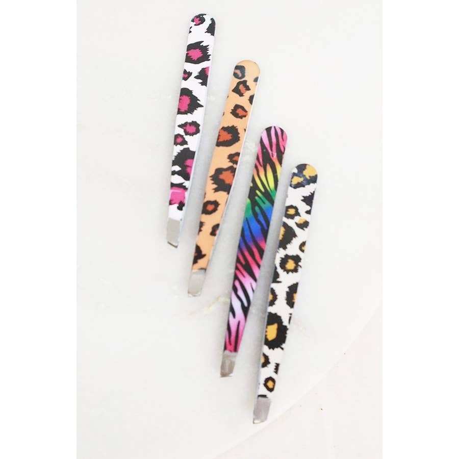 MIX COLOR Leopard Print Tweezers for wholesale on Faire2