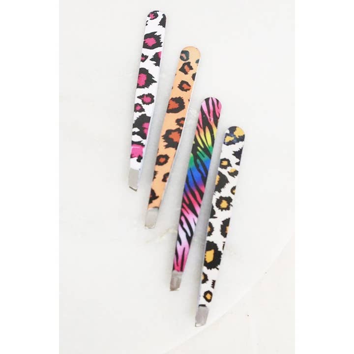 MIX COLOR Leopard Print Tweezers for wholesale on Faire1