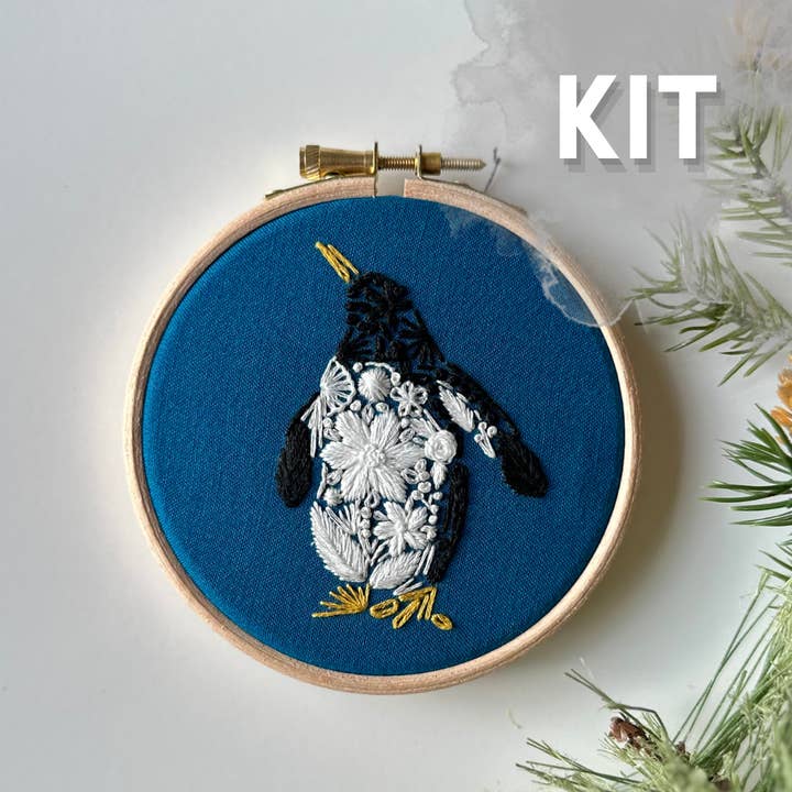 Penguin Pal Mini Kit for wholesale by Nest Embirdery