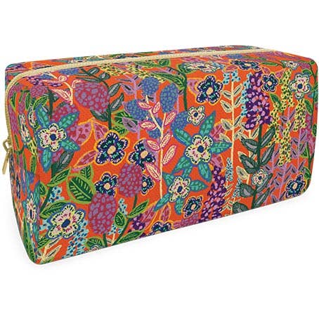Punch Studio - Wholesale Makeup/Cosmetic Bag - Cosmetic Bag Medium-Orange Floral