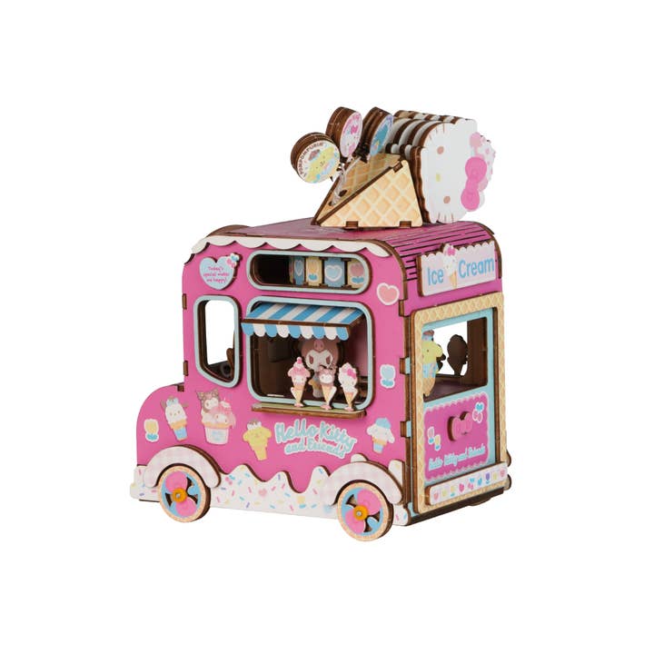 Hands Craft - Wholesale Puzzle - Kids - 3D Wooden Music Box Puzzle: Hello Kitty® Ice Cream Truck5