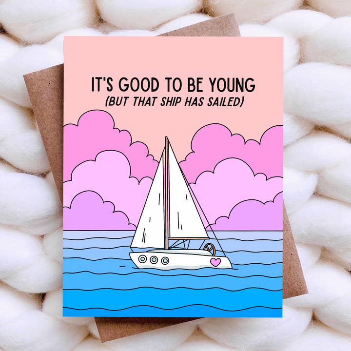 That Ship Has Sailed Funny Birthday Card - Sarcastic Bday for wholesale by Top Hat and Monocle
