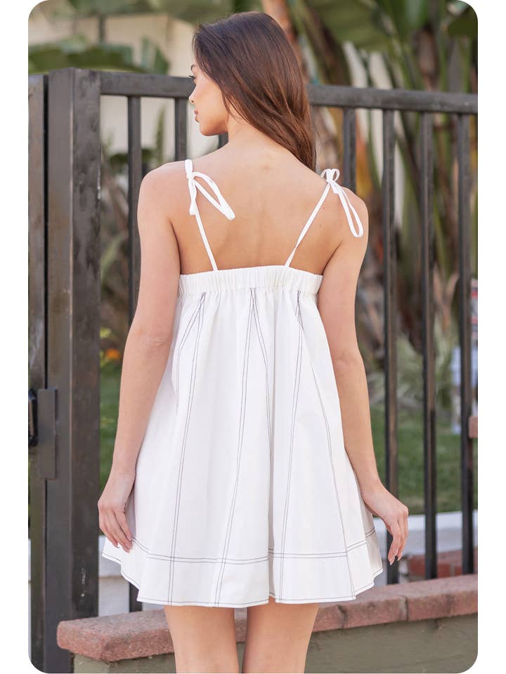 Strut & Bolt - Wholesale Dress - Women's - Contrast Top Stitch Mini Dress