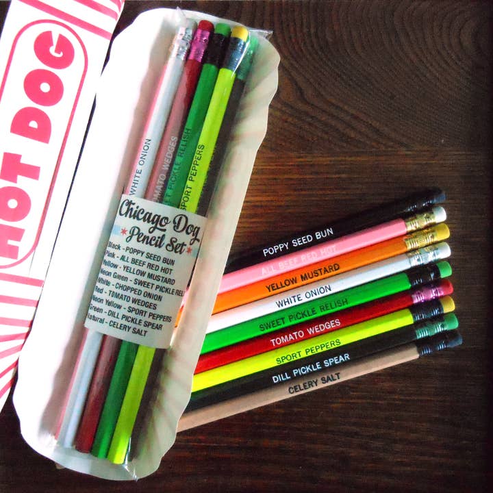 chicago dog pencil set for wholesale by a. favorite design