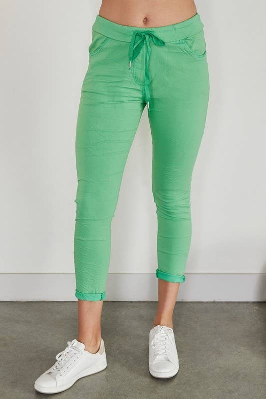 VENTI6 - Wholesale Athletic Sweatpants/Joggers - Women's - SOLID DRAWSTRING CRINKLE JOGGERS (6175-SOLID)4