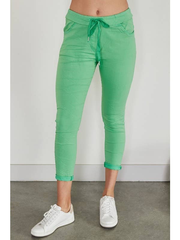 VENTI6 - Wholesale Athletic Sweatpants/Joggers - Women's - SOLID DRAWSTRING CRINKLE JOGGERS (6175-SOLID)4