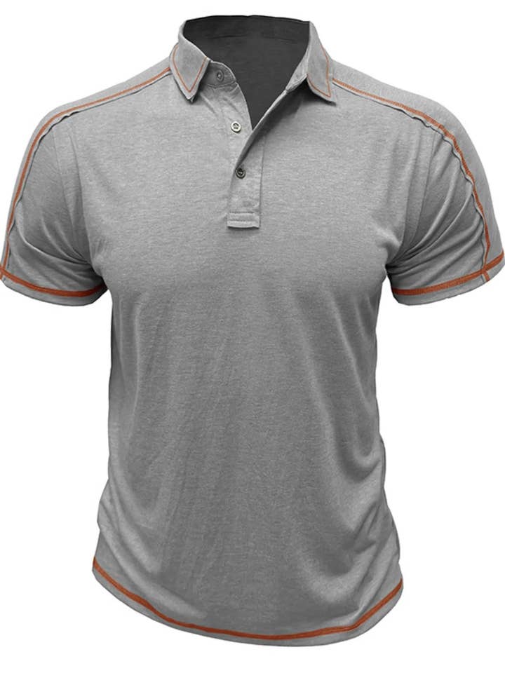 Men's Collared Neck Polo Shirt with Contrast Piping for wholesale by React Activewear